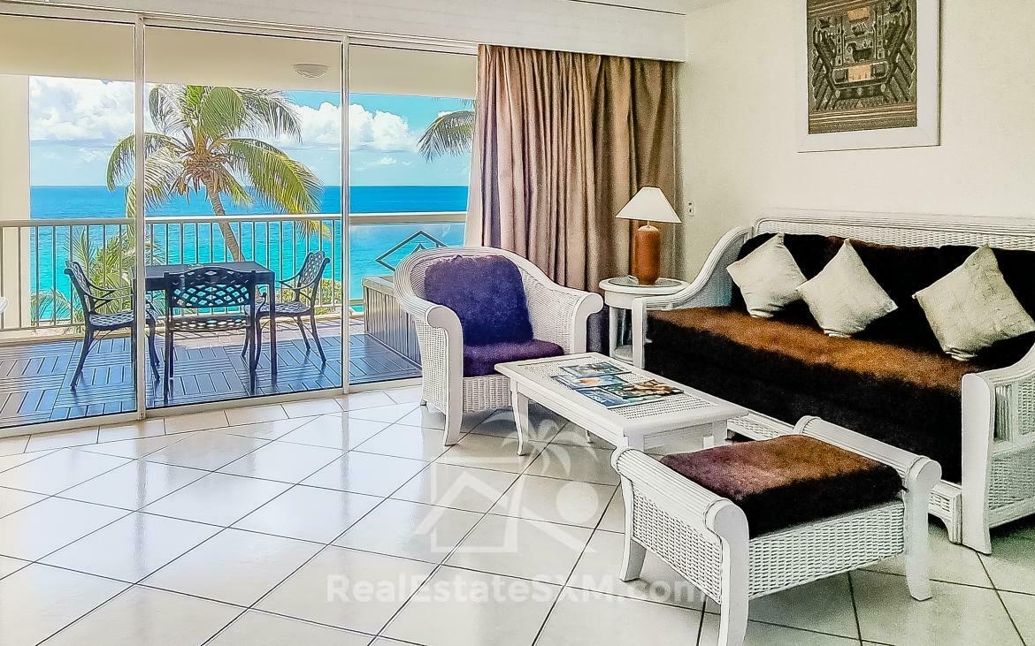 Large Condo for sale in St Maarten, 1BR Cupecoy, Sapphire Resort. Caribbean Sea View Sunsets (135) #473