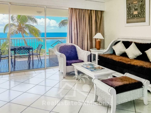 Large Condo for sale in St Maarten, 1BR Cupecoy, Sapphire Resort. Caribbean Sea View Sunsets (135) #473