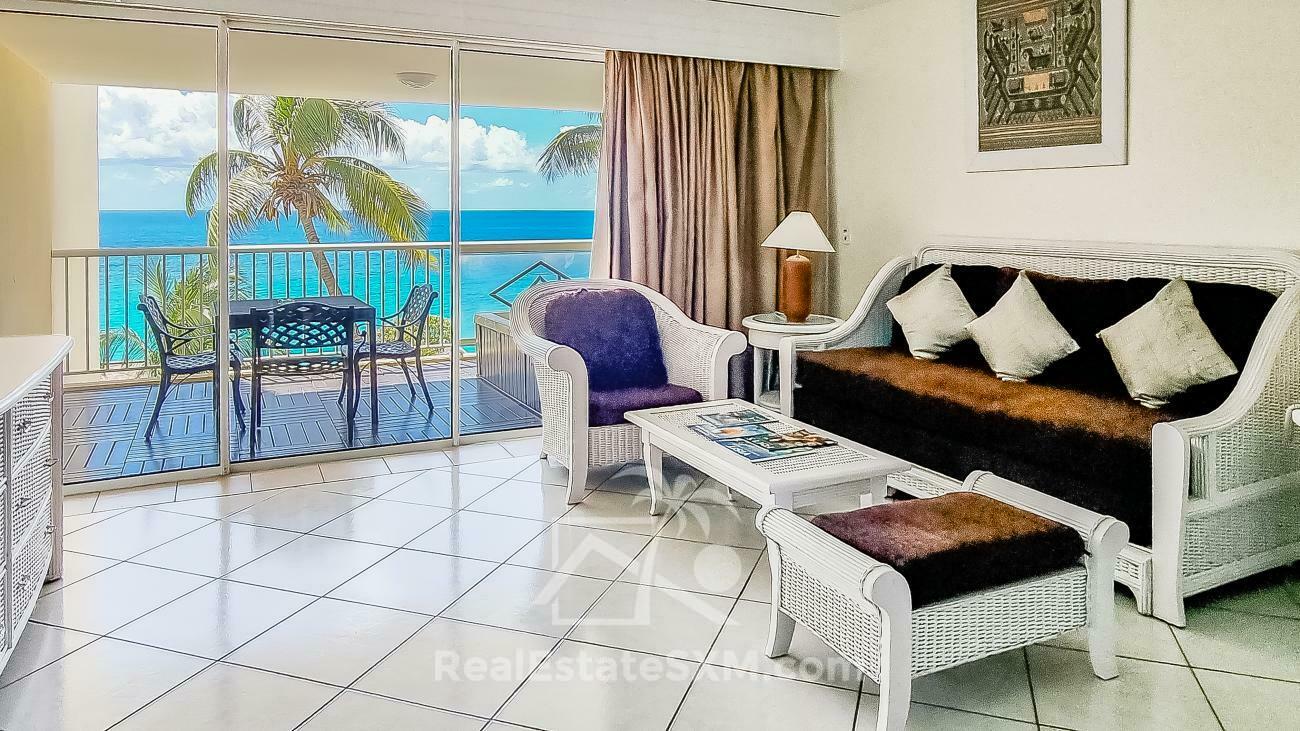 Large Condo for sale in St Maarten, 1BR Cupecoy, Sapphire Resort. Caribbean Sea View Sunsets (135) #473